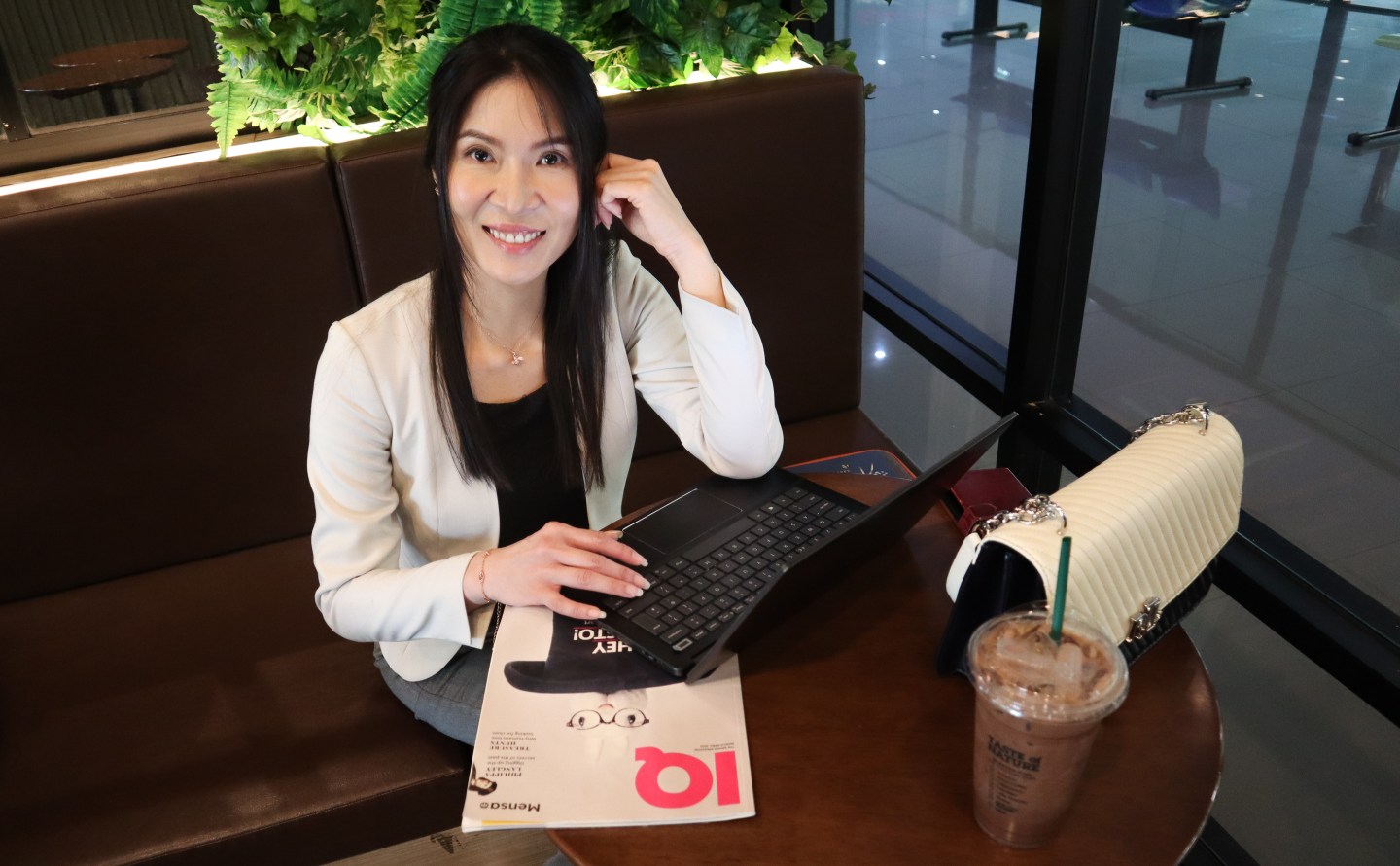 Smart learning thinking woman